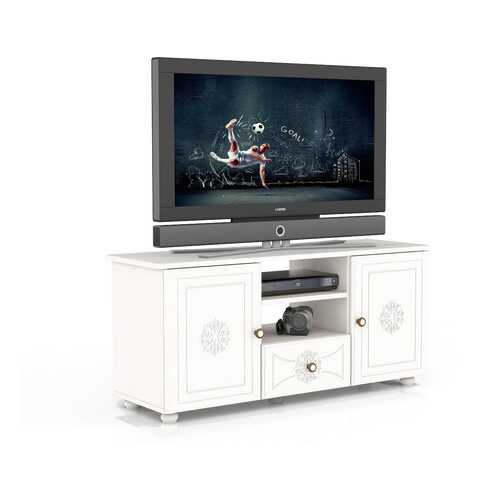 Тумба под телевизор приставная Мебельный Двор Онега ТВ-10 120х38х54 см, белый в Шатура
