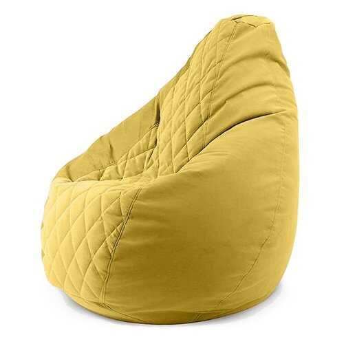 Бескаркасное кресло Loftyhome Груша XL велюр желтый в Шатура