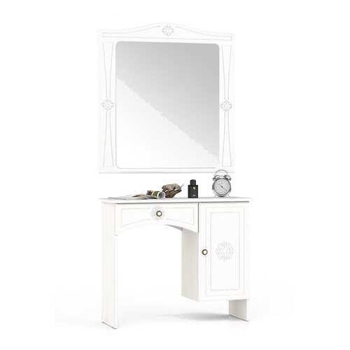 Туалетный столик с зеркалом Мебельный Двор Онега ТС-1+ЗН-1 белый 90х31х185 в Шатура
