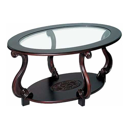 Журнальный столик Мебелик Овация (С) 828 90х61х49 см, тёмно-коричневый в Шатура