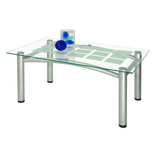 Журнальный столик Мебелик Робер 3М 604 90х55х43 см, металлик/прозрачное в Шатура